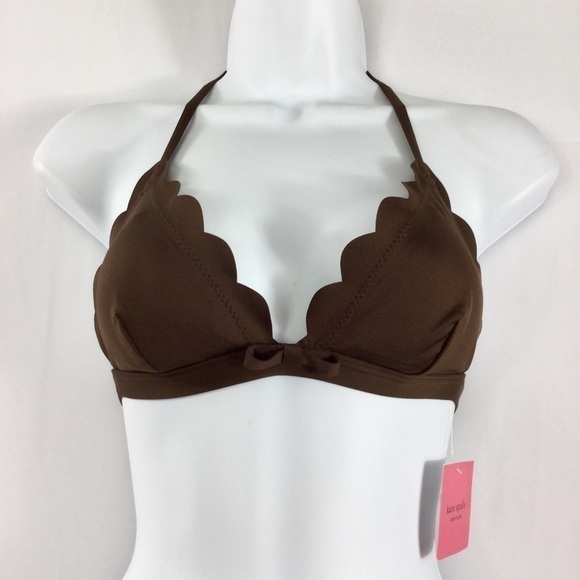 kate Spade Scalloped Edge Triangle Bikini Top NWT - Picture 3 of 8